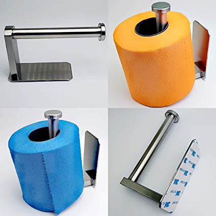 Awaken Adhesive Toilet Paper Holder, Toilet Paper Roll Holder, Toilet Paper Dispenser, Stainless Steel, Brushed Silver, RV, Bathroom Toilet Paper Holder