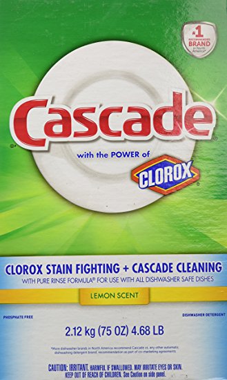 Cascade Powder Dishwasher Detergent, Lemon Scent 75 Oz