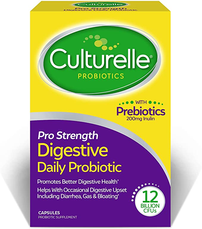 Culturelle Pro Strength Daily Probiotic, Digestive Health Capsules, Naturally Sourced Probiotic Strain Proven to Support Digestive and Immune Health, Gluten and Soy Free, 60 Count