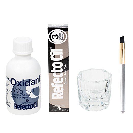 Refectocil Natural Brown, Oxidant 3% 50ml, 1 Brush,1 Mixing Jar