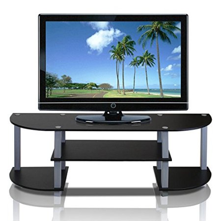 Furinno 11058BK/GY Turn-S-Tube Wide TV Entertainment Center, Black/Grey