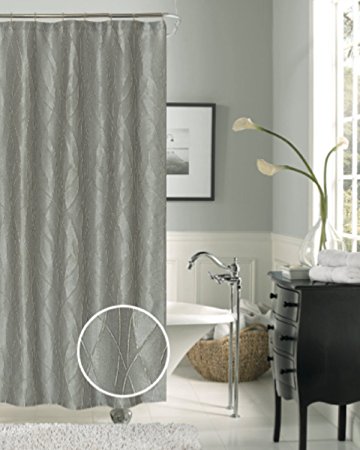 Dainty Home Breeze Fabric Shower Curtain, 72 by 72'', Silver