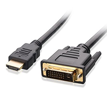 WOVTE High Speed Bi-Directional HDMI to DVI 24 1 Pin Adapter Cable Male to Male 3 Feet