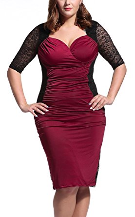 Dilanni Women's Plus Size Bodycon Bandage Dress Cocktail Evening Party Dress