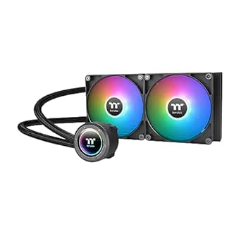 Thermaltake TH280 ARGB Sync V2 CPU Liquid Cooler/AlO Liquid Cooling/Fan 140mm*2/PWM 500~2000 RPM/Mirror Waterblock/MB ARGB Sync Control, CL-W375-PL14SW-A , Black