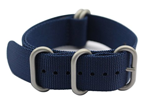 ArtStyle Watch Band with 1.5mm Thickness Quality Nylon Strap and Heavy Duty Brushed Buckle