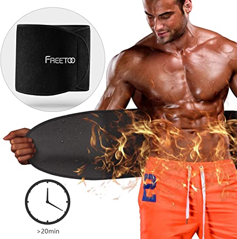 FREETOO Slimming Belt Waist Trimmer - Adjustable Comfortable Neoprene Waist Trainer Accelerates Weight Loss & Sauna Effect for Men and Women Fitness Training Running