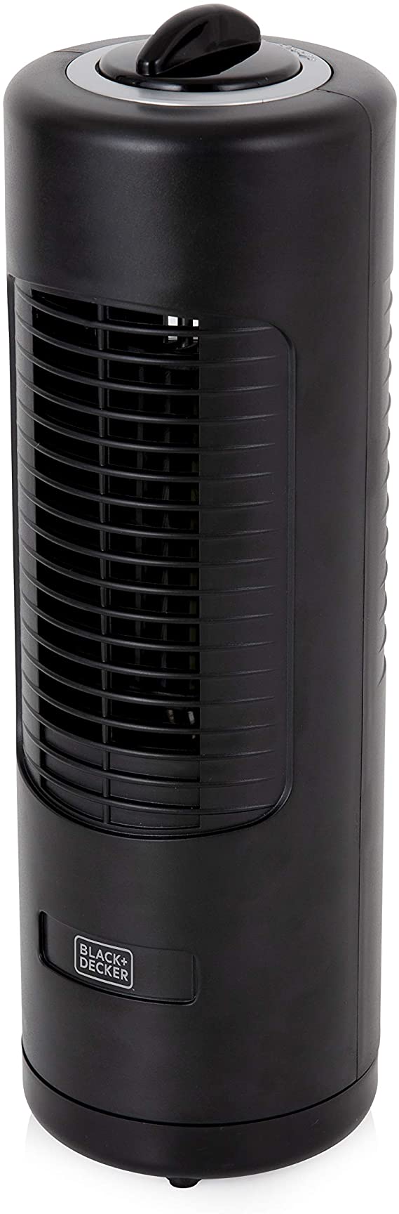 BLACK DECKER BXFT50003GB Mini Tower Fan, Capsule Desk Fan, 2 Speed Settings with 70 Degree Oscillation, 12 Inch, Black