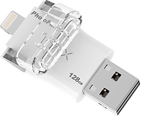 Gigastone PhotoFast MAX 128GB Mobile Flash Drive with Lightning connector For iPhones, iPads & Computers (PF-IFMAXU3128GB-R)
