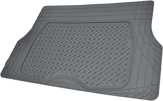 Motor Trend MT-884-GR Heavy Duty Premium Rubber Cargo Mat Trimmable Trunk Liner for Trucks and Sedans Multi Size, Small-31.5-InchX50-Inch, Gray