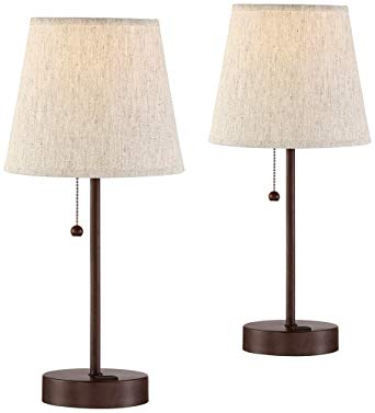 Justin Bronze Table Lamp with USB Port Set of 2