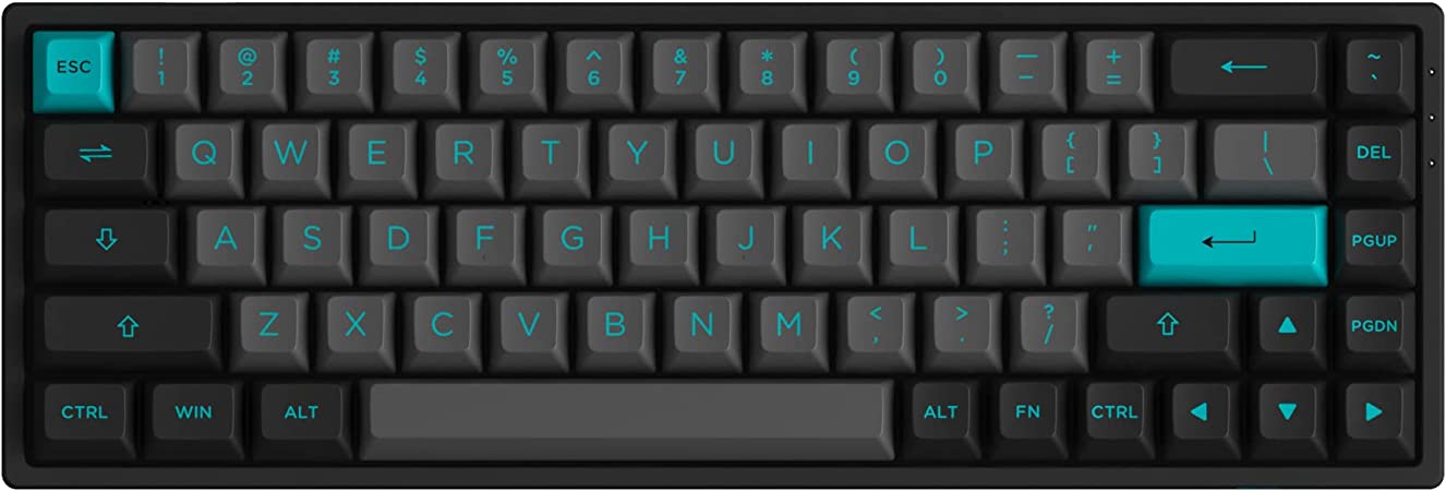 EPOMAKER AKKO 3068B Plus Black Cyan 65% Hot-Swap 2.4Ghz Wireless/Bluetooth/Wired Mechanical Gaming Keyboard with RGB Backlight, Double-Shot PBT Keycaps for Gamers/Mac/Win(AKKO CS Jelly Pink)