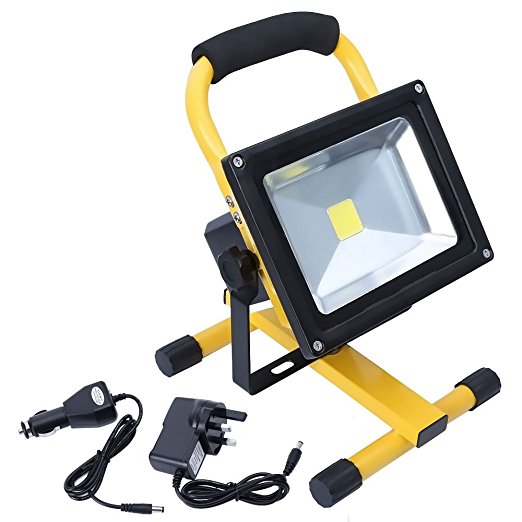 Hotrose 20W Flood Light Portable Rechargeable LED Work Light for Camping