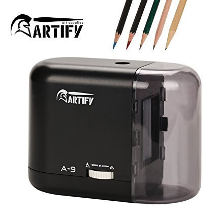Artify Electric Pencil Sharpener-Auto Stop-Battery Or Ac Adapter Operated-Great For Various types of Pencils -Sharpness & Durability-Kids Friendly-Ideal for Students, Teachers, Designers and Artists.
