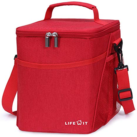 Lifewit Insulated Lunch Box Lunch Bag for Adults Men Women, 9L (12-Can) Soft Cooler Bag, Water-Resistant Leakproof Thermal Bento Bag for Work/School/Picnic, Red