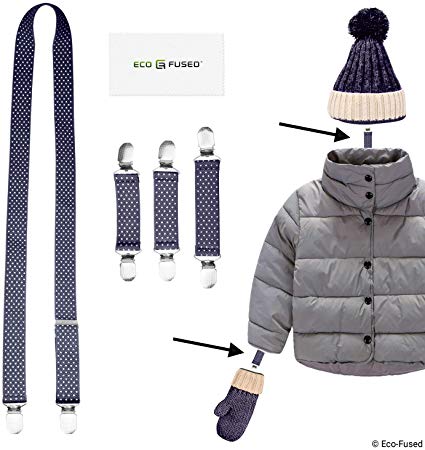 Mitten Clips and Hat Clip - Never Lose Mittens, Gloves, Beanie Caps Again - Strong Clips for Secure Attachment - Perfect Solution for Toddlers - Ideal for School, Playing in the Snow, Cold Winter Days
