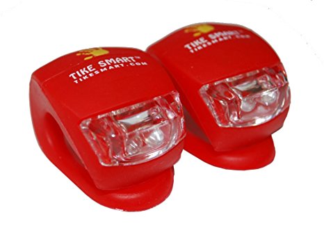 Flashing Safety Lights for Stroller/Bicycle/Scooter - Double Red Extra-Bright Blinking LEDs - 1 Pair - Keep Your Baby or Child Safe After Dark, Near Cars, Crossing Streets, in Stroller or On Bike/Scooter - Fresh Batteries Guaranteed - Lifetime - By Tike Smart