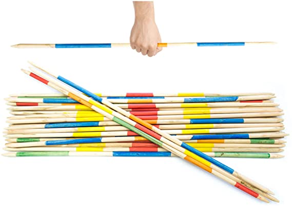 Striker Games - Mikado Chinese Giant Pick Up Sticks - Pick Up Sticks Games - Yard Pickup Sticks - Giant Outdoor Games - Big Outdoor Toys - Extra Long 35 Inch Wooden Sticks - Factory Defect