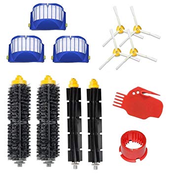 Eagglew Accessories for iRobot Roomba 600 650 Series Replacement Part Kits - 2 Bristle Brush & Flexible Beater Brush, 3 Filter, 4 3-Arm Side Brush, 1 Kit of Cleaning Tool