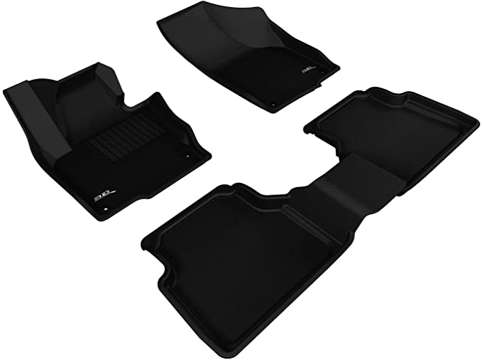 3D MAXpider L1VW02101509 Complete Set Custom Fit All-Weather Floor Mat for Select Volkswagen Tiguan Models - Kagu Rubber (Black)