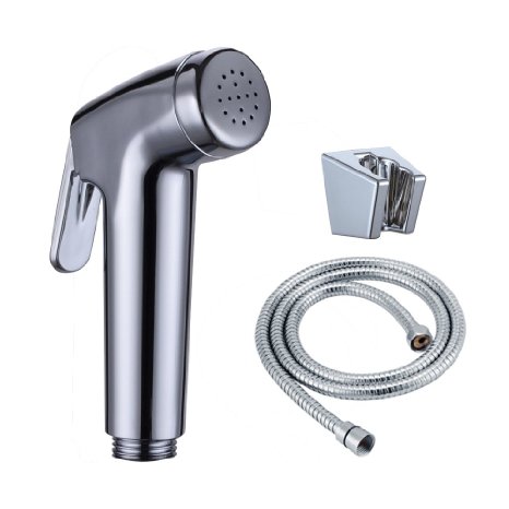 KES LP907 Toilet Hand Held Bidet Shattaf Cloth Diaper Sprayer with 5 Ft Hose and Bracket Holder, Polished Chrome