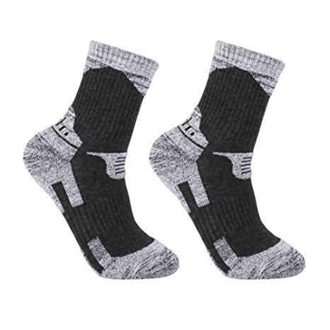 YUEDGE Men's 2 Pack Antiskid Wicking Cotton Socks For Outdoor Camping Hiking backpacking Sports