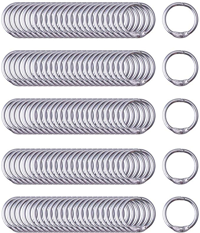 Antner Book Rings 0.75 Inch Small Loose Leaf Binder Rings Nickel Plated Metal, 120 Pack