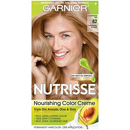 Garnier Nutrisse Nourishing Hair Color Creme, 82 Champagne Blonde (Champagne Fizz)  (Packaging May Vary)