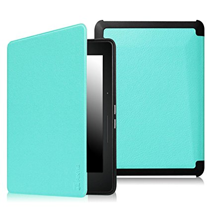 Fintie Case for Kindle Voyage - [The Thinnest and Lightest] Protective PU Leather Slim Shell Cover with Auto Sleep / Wake for Amazon Kindle Voyage (2014), Blue