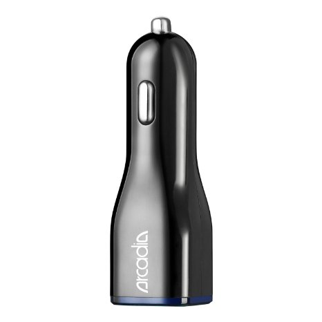 Car Charger, New Trent Arcadia (1PC) : Rapiduo Plus Dual High-Speed 2.1/2A USB Port Car Charger: Total 5V@4.1A = 20W output w/ Free Full Speed Micro-USB Charging Cable (NT81T)