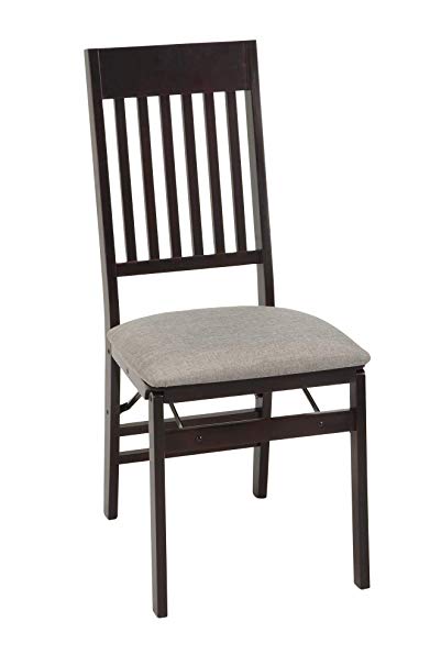 COSCO 37257ESG2E Mission Back Fabric Seat, Espresso, 2 Pack Folding Chair