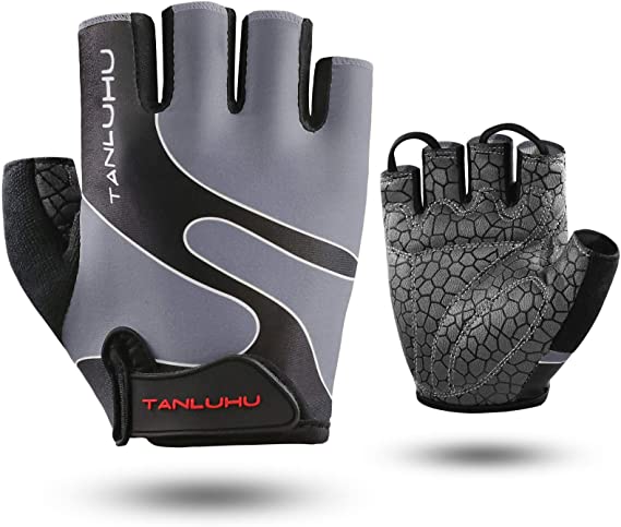 Tanluhu Cycling Gloves Bike Gloves Biking Gloves Half Finger Bicycle Gloves - Anti-Slip Shock-Absorbing Padded Breathable Road Mountain Bike Glove for Men Women