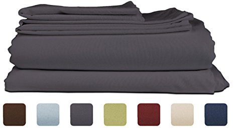 California King Size Sheet Set - 6 Piece Set - Hotel Luxury Bed Sheets - Extra Soft - Deep Pockets - Easy Fit - Breathable & Cooling - Wrinkle Free - Comphy - Gray - Grey Bed Sheets Cali Kings Sheets