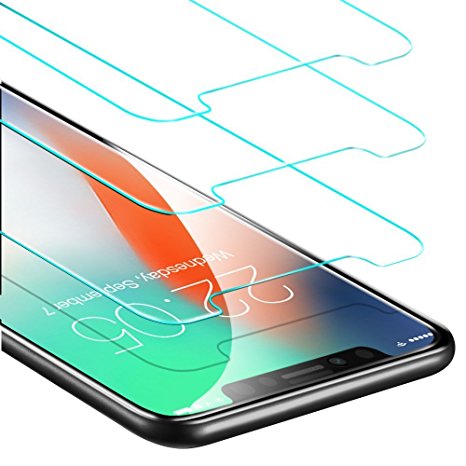iPhone X Screen Protector, 3PACK Pomufa Tempered Glass Screen Protector 3D Touch Clear Screen Protector Glass Film For iPhone X