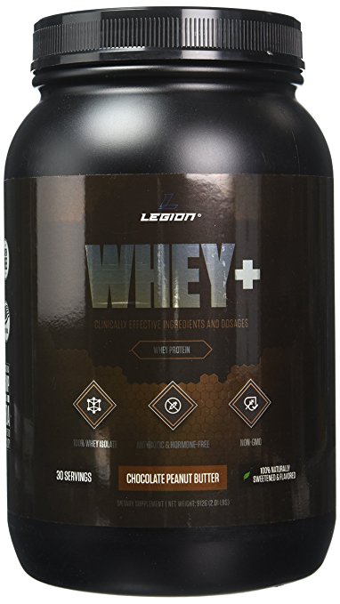 Legion Whey  Chocolate Peanut Butter Whey Isolate Protein Powder from Grass Fed Cows - Low Carb, Low Calorie, Non-GMO, Lactose Free, Gluten Free, Sugar Free. Great For Weight Loss, 30 Servings.