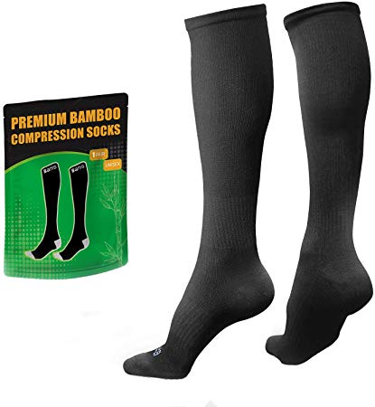 BAMS Compression Socks Women & Men- Premium Bamboo Ultra Soft No-Smell 15-20 mmHg