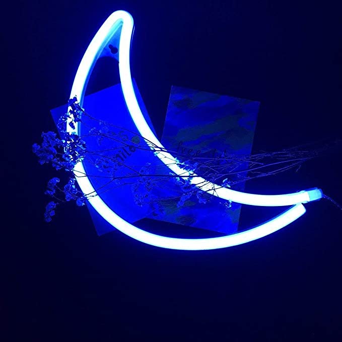 Neon Light Cute Blue Shaped LED Neon Signs Art Wall Lighting Decor for House Recreational Birthday Party Kids Room Living Room Warm White Light