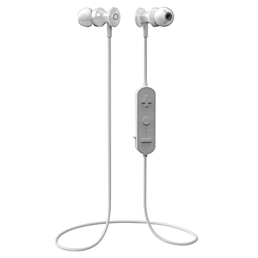 Bluetooth Headphones V4.0 Wireless Sports In-ear Earphones Earbuds Headsets Noise Cancelling Sweatproof Magnetic Wearable Lightweight with Microphone for iPhone Samsung Galaxy and Android White