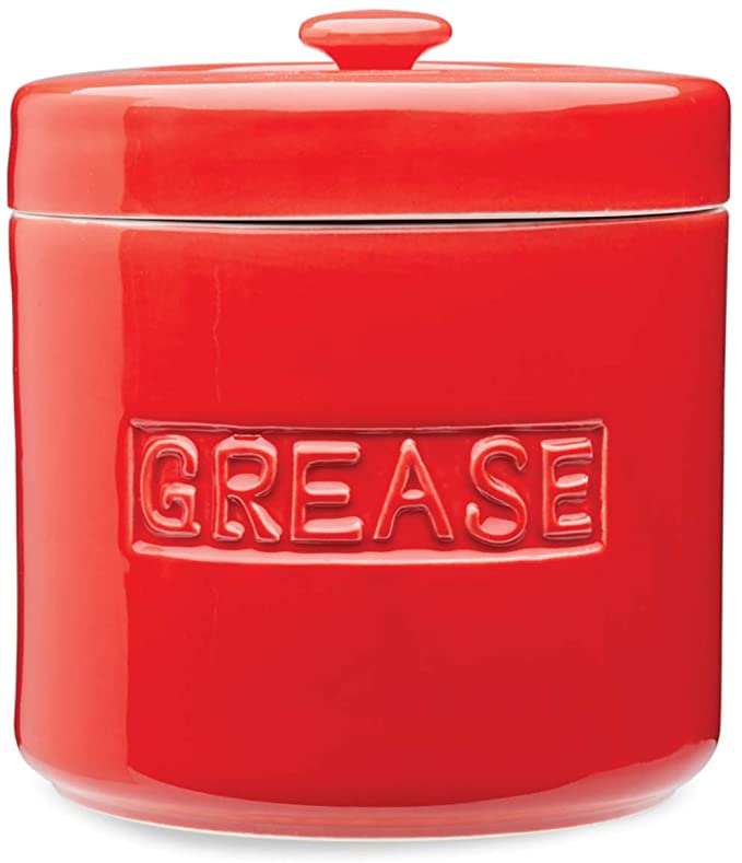 Fox Run 48765 Ceramic Grease Container 4-Cup Red