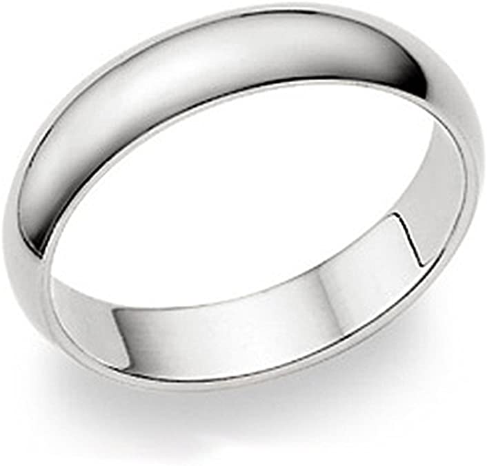 Metal Factory 5MM Sterling Silver High Polish Plain Dome Tarnish Resistant Comfort Fit Wedding Band Ring