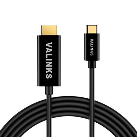 VAlinks USB C to HDMI Cable(6ft /1.8m),USB 3.1 Type C Male to HDMI Male (Thunderbolt 3 Compatible),Adapter Cord 4K Cable for MacBook,ChromeBook Pixel,Huawei Matebook,Alienware 17,Dell XPS,etc