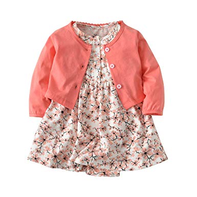 Baby Girl Long Sleeve Floral Romper Dress Skirt Casual Toddler Baby Girl Clothes Set Outfit