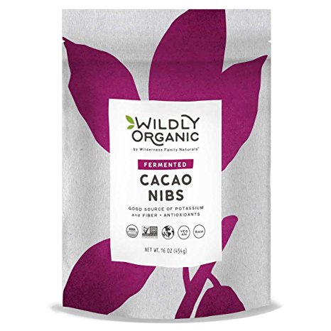 Wildly Organic Fermented Cacao Nibs, Non-GMO, Kosher, Vegan, Raw - 1 Pound