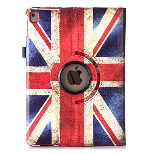 iPad Air 2 Case, RC iPad Air 2 / iPad 6 360 Rotating Smart Case PU Leather Cover Stand for Apple iPad Air 2 Sleep/Wake (Flag UK - Union Jack)