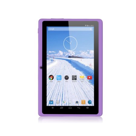 iRULU eXpro X1 7 Inch Quad Core Google Android Tablet PC, 1024*600 Resolution, 8GB ROM, Wi-Fi, Games, Dual Cameras (Purple)