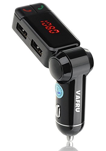 Vafru Wireless In-Car FM Transmitter with Dual USB Charging for iPhone 6 6 Plus 5 5S 5C Samsung Galaxy S6 S5 S4 S3 Note 3 2 HTC LG Sony Tablets MP4 Players