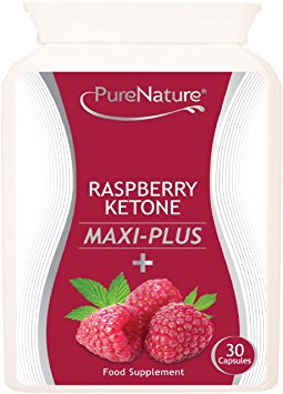 Raspberry Ketone Maxi-Plus 8000mg Daily   9 Additional Diet & Slimming Ingredients to Boost Weight Loss, Acai Berry, African Mango, Green Tea, L Carnitine, Grapefruit Extract, Resveratrol, Kelp, Apple Cider Vinegar & Caffeine-Anhydrous, Made in the UK for PureNature, 30 Capsules Suitable for Vegetarians FREE UK DELIVERY