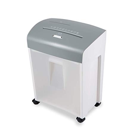 Zoomyo ZS-10E Document Shredder with pullout Basket, Security Class P4, Paper Shredder for up to 10 Sheets of DIN A4 Paper at Once, Also for CDs, DVDs and Credit Cards, Home Office Shredder, White