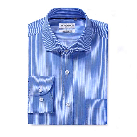 Alex Vando Mens Dress Shirts Regular Fit Solid Color Shirt