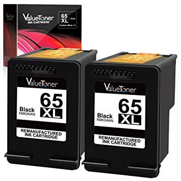 Valuetoner Remanufactured Ink Cartridge Replacement for HP 65 XL 65XL N9K04AN (Updated Chip) for Envy 5055 5052 5058 DeskJet 3755 2655 3720 3722 3723 3730 3732 3752 3758 2652 2624 High Yield (2 Black)